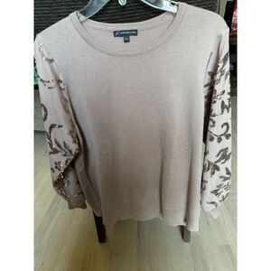 Adrianna Papell Knit Sweater‎ Women’s Size Large With Sequins On Sleeves